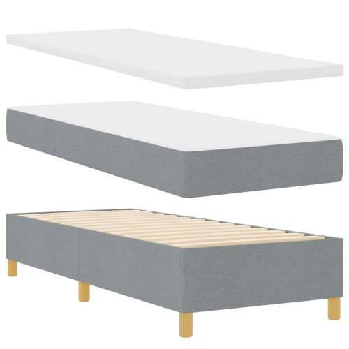 Box Spring Krevet s madracem i klupom svjetlosiv 80x200 cm tkanina Cijena
