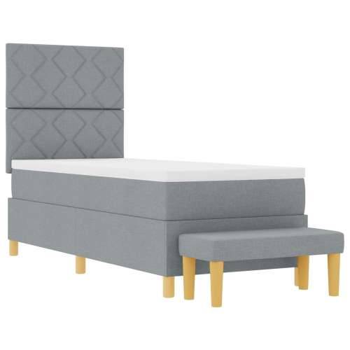 Box Spring Krevet s madracem i klupom svjetlosiv 80x200 cm tkanina Cijena