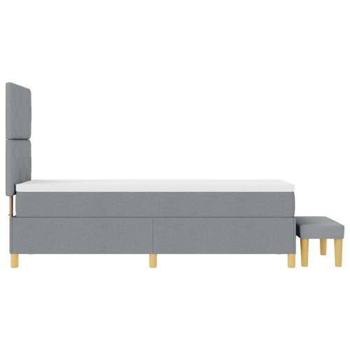 Box Spring Krevet s madracem i klupom svjetlosiv 80x200 cm tkanina Cijena