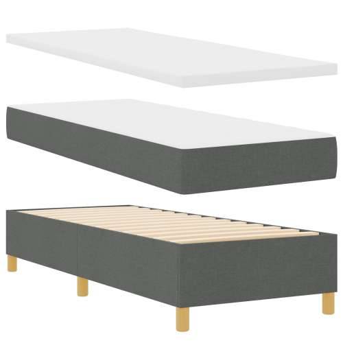 Krevet s kutijom s madracem i klupom Tamno siva 80x200 cm Tkanina Cijena