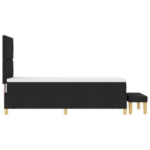 Box Spring Krevet s Madracem i Klupom Crni 80x200 cm Tkanina Cijena