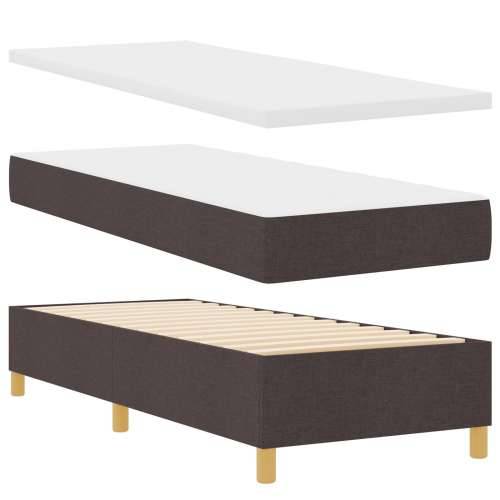 Krevet s podnicom s madracem i klupom tamno smeđi 80x200 cm tkanina Cijena