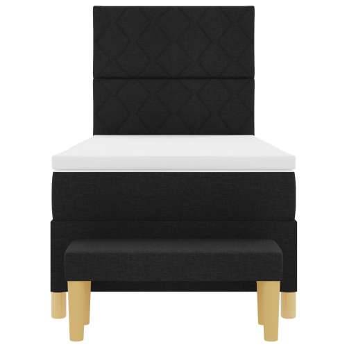 Box Spring krevet s madracem i klupom crna 90x190 cm tkanina Cijena