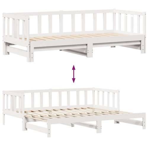 Dnevni krevet na razvlačenje s ladicama bez madraca 80x200 cm - Bijela 80 x 200 cm Cijena