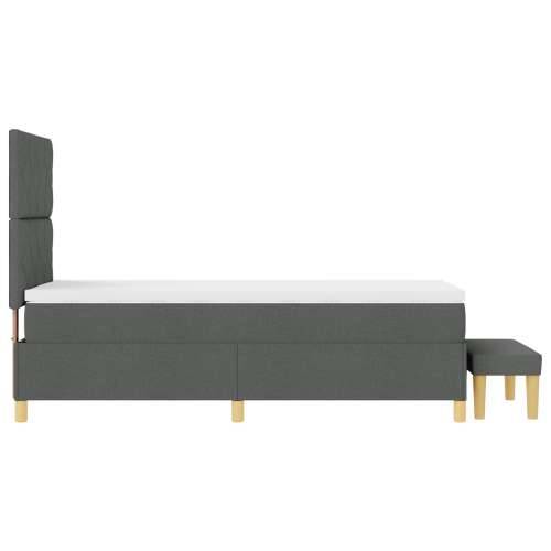 Box Spring Krevet s madracem i klupom Tamno siva 100x200 cm Tkanina Cijena