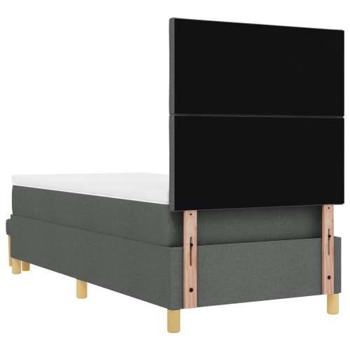 Box Spring Krevet s madracem i klupom Tamno siva 100x200 cm Tkanina Cijena