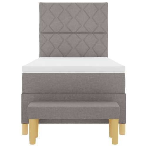 Krevet s kutijom opruga s madracem i klupom Taupe 100x200 cm Tkanina Cijena