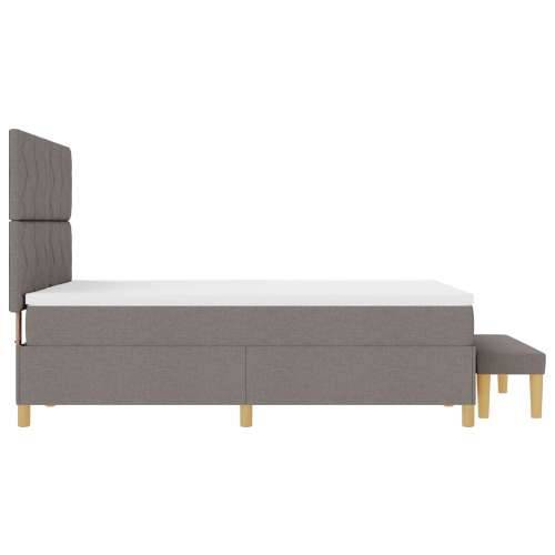 Krevet s podnicom s madracem i klupom taupe 140x190 cm tkanina Cijena