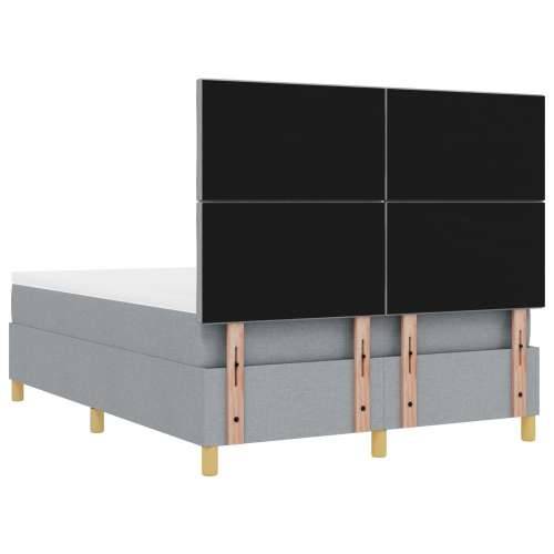 Box Spring Krevet s Madracem & Klupom Svjetlosiva 140x200 cm Tkanina Cijena
