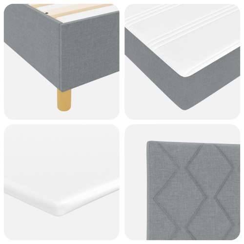Box Spring Krevet s Madracem & Klupom Svjetlosiva 140x200 cm Tkanina Cijena