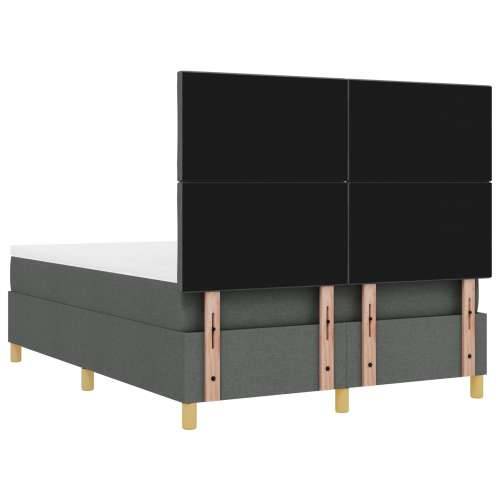 Krevet s podnicom s madracem i klupom tamno sivi 140x200 cm tkanina Cijena
