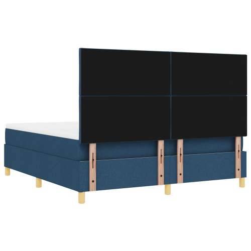 krevet s podnicom s madracem i klupom plave boje 180x200 cm tkanina Cijena