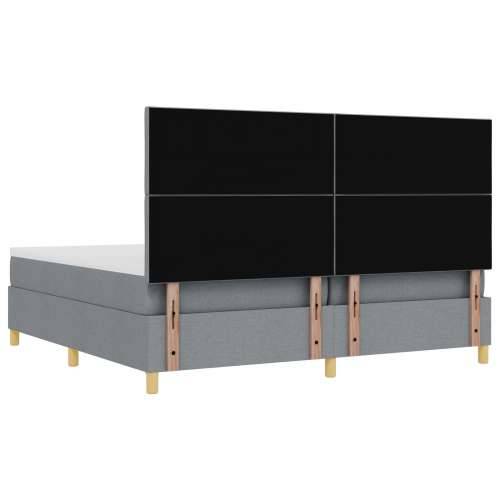 krevet na podlozi s madracem i klupom svjetlosiva 200x200 cm tkanina Cijena