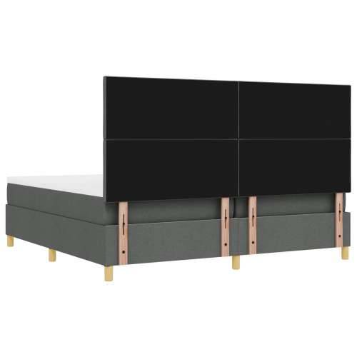 Krevet s uzglavljem s madracem i klupom tamnosiva 200x200 cm Tkanina Cijena