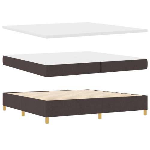 Box Spring krevet s madracem i klupicom tamnosmeđi 200x200 cm Tkanina Cijena