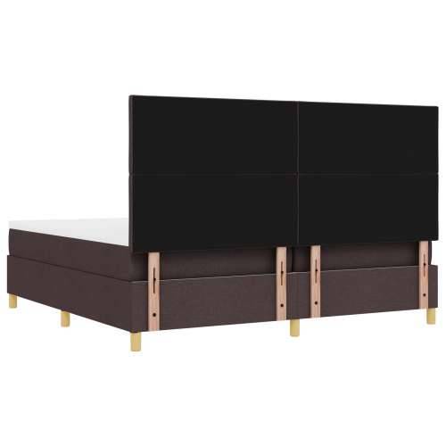 Box Spring krevet s madracem i klupicom tamnosmeđi 200x200 cm Tkanina Cijena