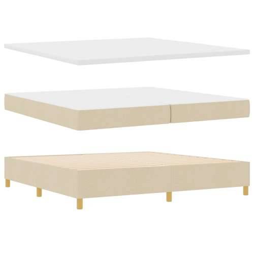 Krevet s kutijom s madracem i klupom Krem 200x200 cm Tkanina Cijena