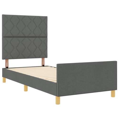 Krevetna konstrukcija Tamno siva 90x200 cm Tkanina Cijena