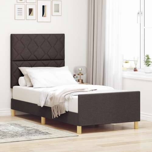 Tamnosmeđi krevet od platna 90x200 cm Cijena