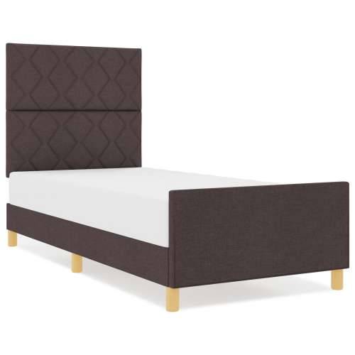 Tamnosmeđi krevet od platna 90x200 cm Cijena