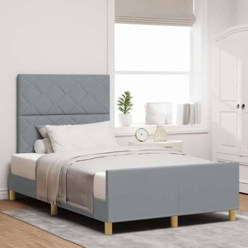 Krevet s okvirom svjetlosive boje 120x200 cm od tkanine Cijena