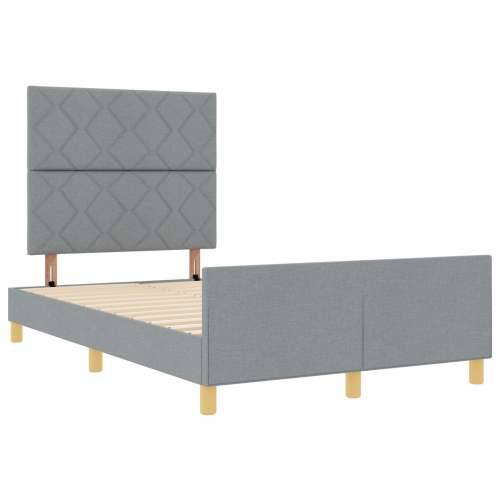 Krevet s okvirom svjetlosive boje 120x200 cm od tkanine Cijena