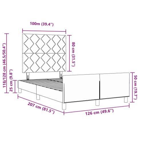 Krevet s okvirom svjetlosive boje 120x200 cm od tkanine Cijena