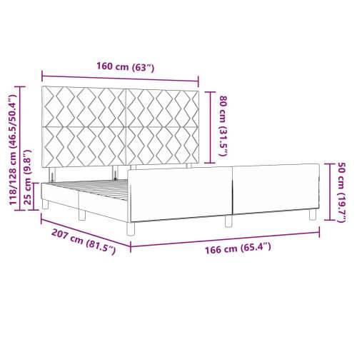 Okvir kreveta Crna 160x200 cm Tkanina Cijena
