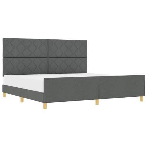 Krevet u tamnosivoj boji 200x200 cm od tkanine Cijena