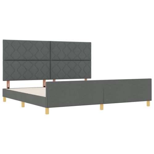 Krevet u tamnosivoj boji 200x200 cm od tkanine Cijena