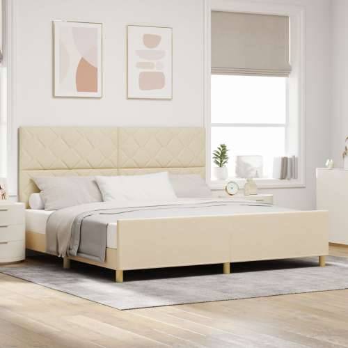 Okvir za krevet Krem 200x200 cm Tekstil Cijena