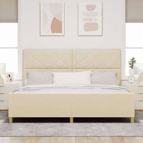 Okvir za krevet Krem 200x200 cm Tekstil Cijena