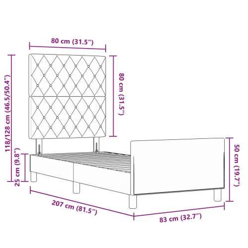Krevet Sa Okvirom Tamnoplavi 80x200 cm Baršun Cijena