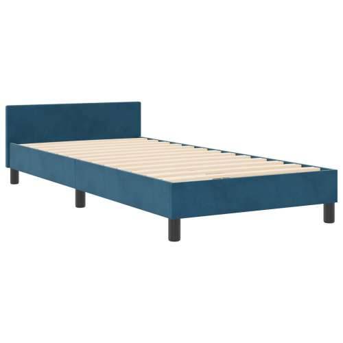 Krevet u tamnoplavoj boji 90x200 cm od luksuznog pliša Cijena