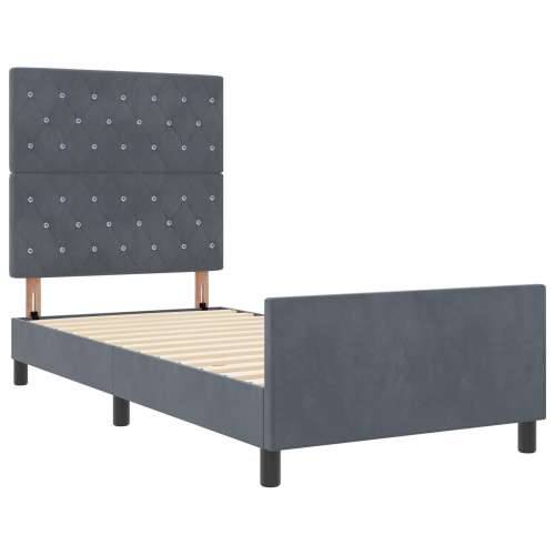 Krevetna konstrukcija tamno siva 100x200 cm baršun Cijena