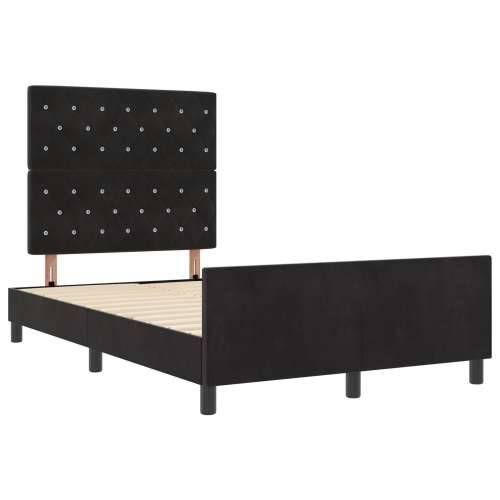 Crni Baršunasti Krevet 120x190 cm Cijena