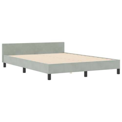 Krevet od svjetlosive baršunaste tkanine 140x190 cm Cijena
