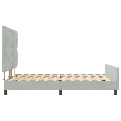 Krevet od svjetlosive baršunaste tkanine 140x190 cm Cijena