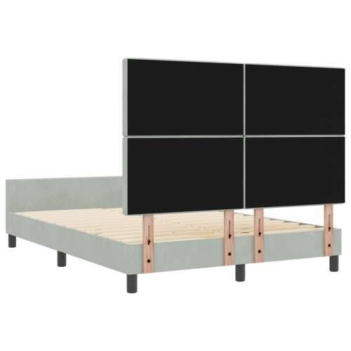 Krevet od svjetlosive baršunaste tkanine 140x190 cm Cijena