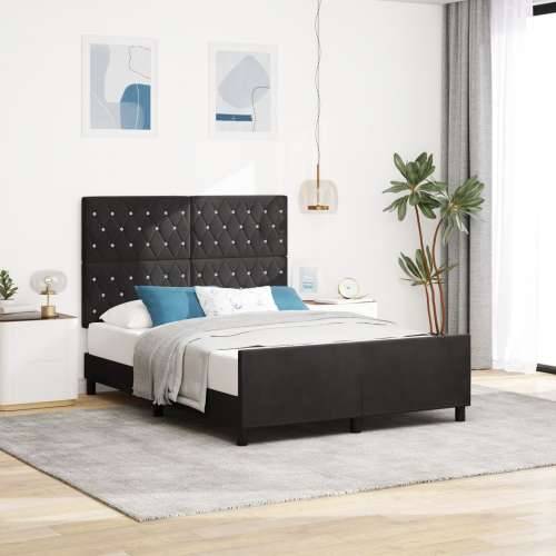 Crni Baršunasti Krevet Okvir 140x200 cm Cijena