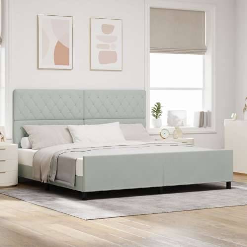 Krevet Sivi 200x200 cm Baršun Cijena