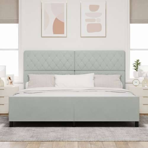 Krevet Sivi 200x200 cm Baršun Cijena