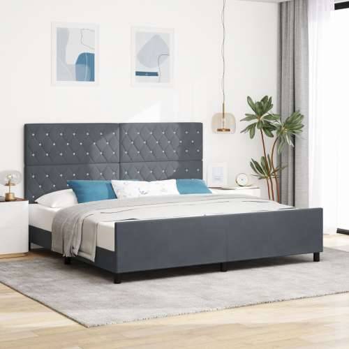 Krevet Tamno Sivi 200x200 cm Baršun Cijena