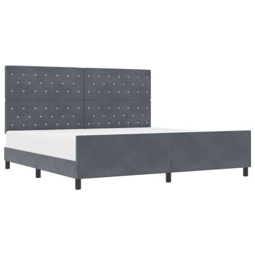 Krevet Tamno Sivi 200x200 cm Baršun Cijena