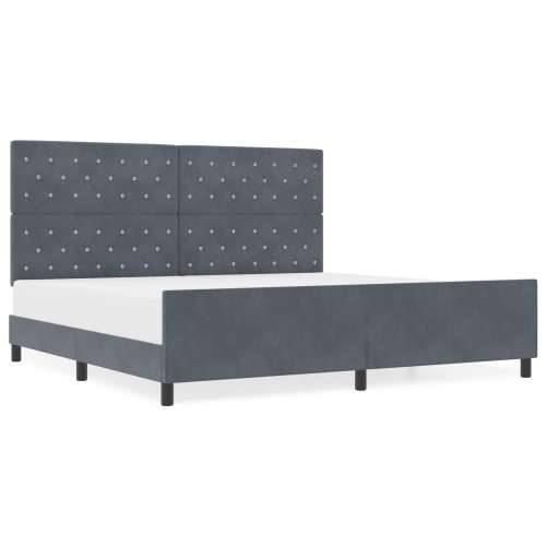 Krevet Tamno Sivi 200x200 cm Baršun Cijena