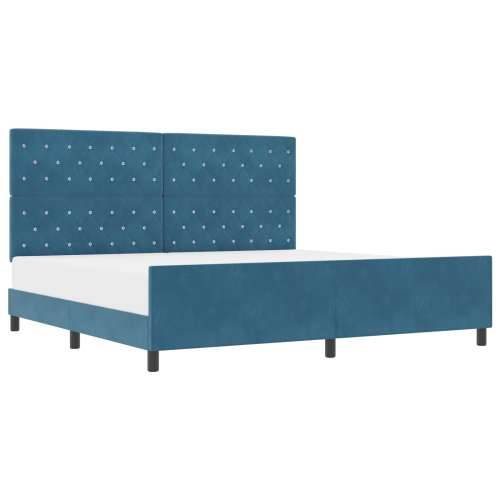 Krevet od tamnoplave baršunaste tkanine 200x200 cm Cijena