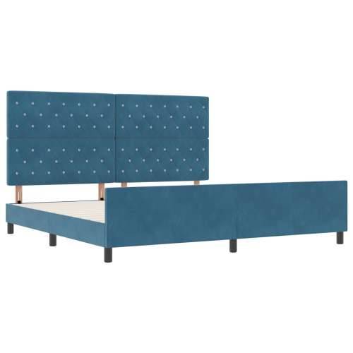 Krevet od tamnoplave baršunaste tkanine 200x200 cm Cijena