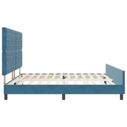 Krevet od tamnoplave baršunaste tkanine 200x200 cm Cijena