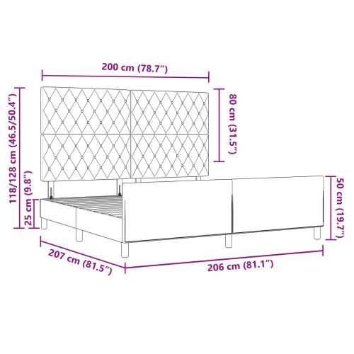 Krevet od tamnoplave baršunaste tkanine 200x200 cm Cijena