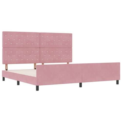Ružičasti Baršunasti Krevet S Okvirom 200x200 cm Cijena